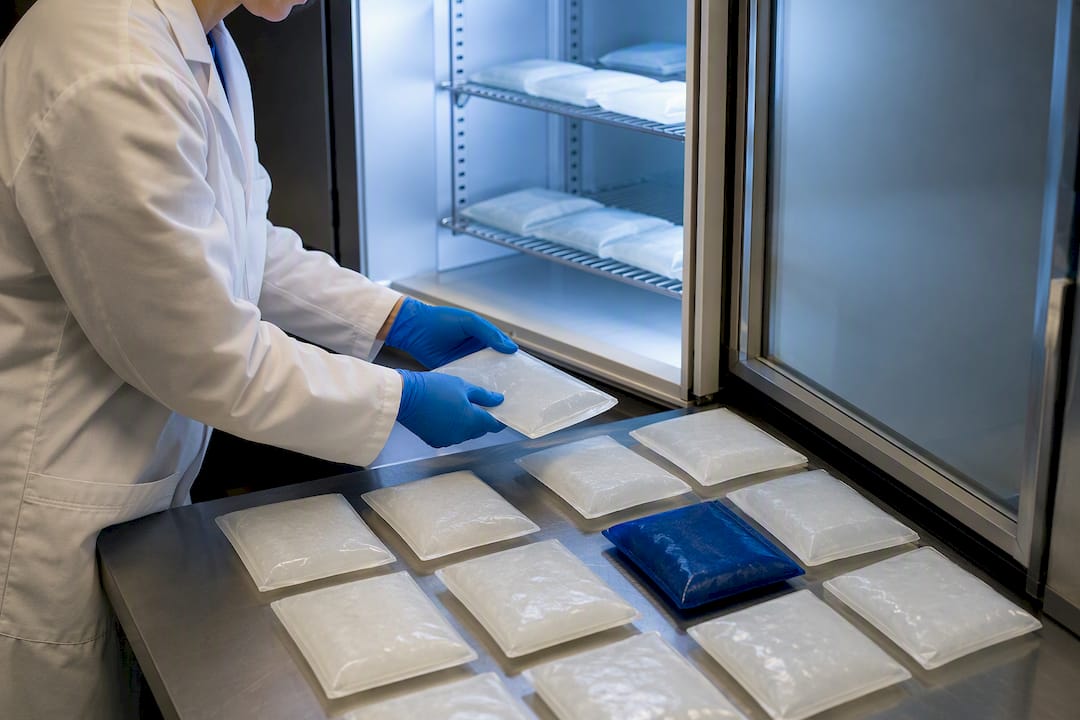 Gel packs conditioned before cold chain packing