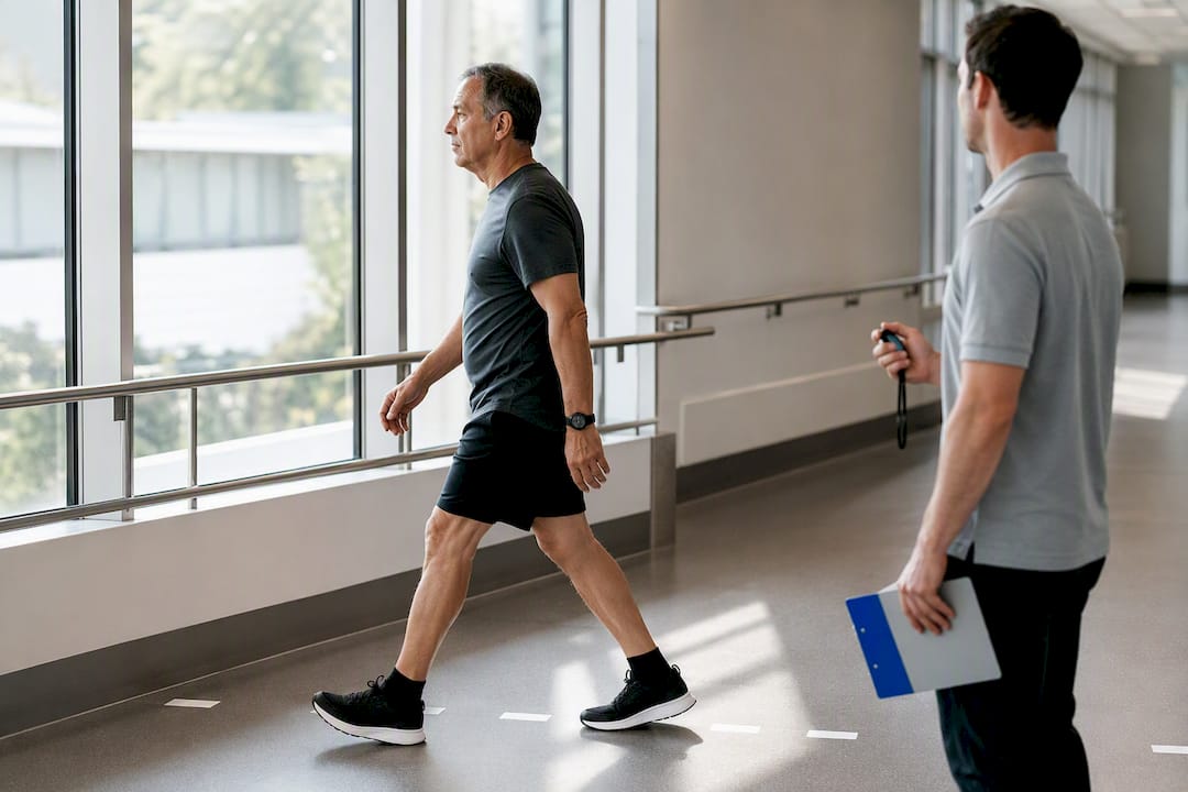 Participant completing supervised walk test